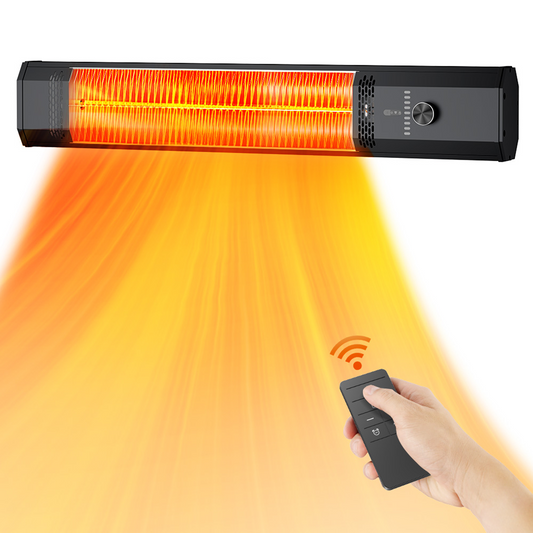 Wall Mounted Outdoor Patio Heater,Space Heater for Garage Backyard Room Indoor,1500W Fast Electric Infrared Heater with Remote Control,9H Timers,Waterproof,Child Lock,Large